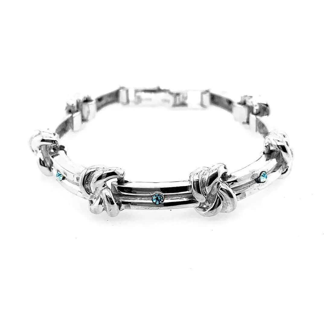 Knots Bracelet In Silver With Zirconia -Nueve Sterling