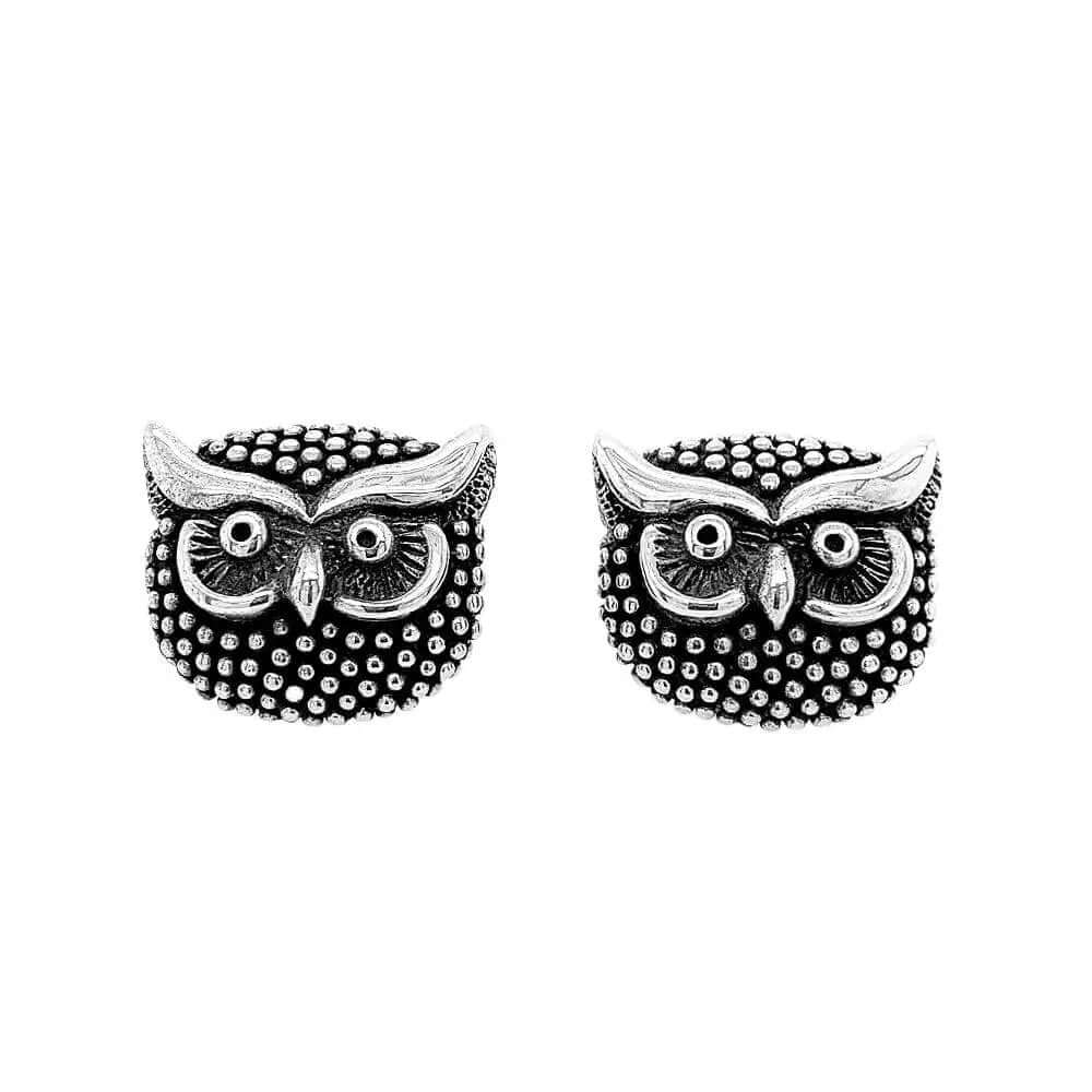 Owl Silver Earrings - Nueve Sterling