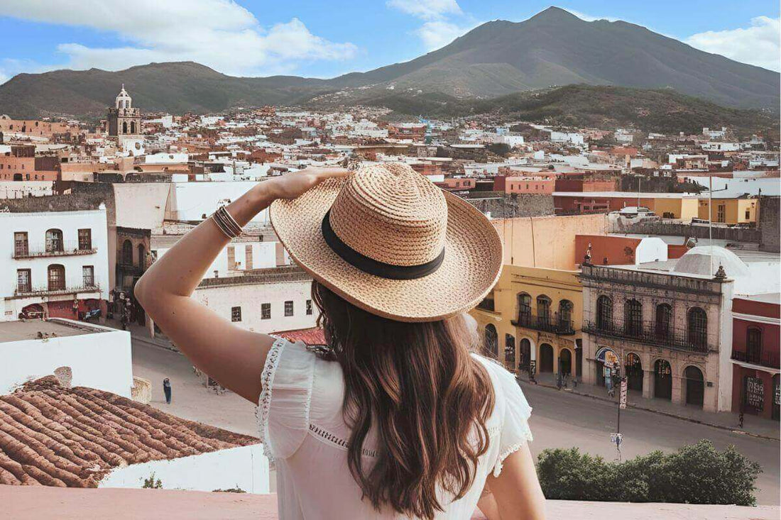Woman admiring Mexican town