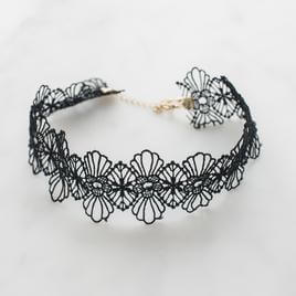 Oxidized silver choker
