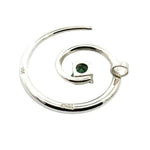 Back view of the artisan silver pendant displaying the 925 hallmark and master silversmith personal stamp.