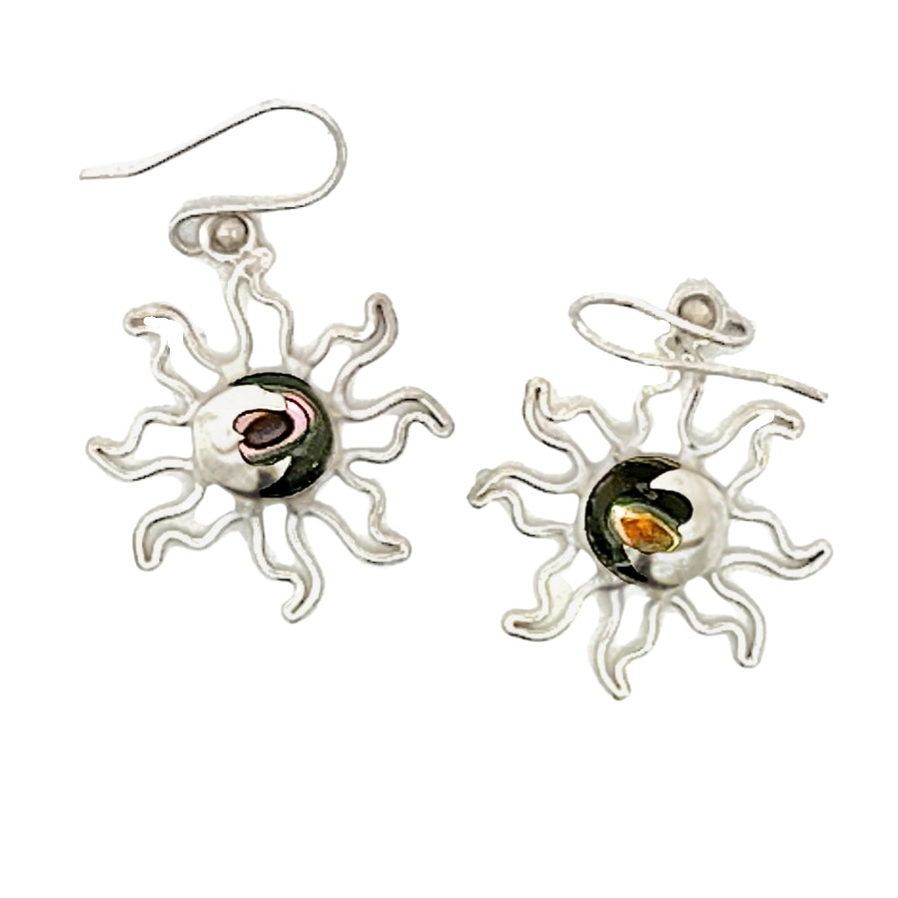 Pendientes de gota con piedra preciosa Eclipse de plata mexicana auténtica