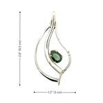 Product specifications for the Taxco silver pendant measuring 2.6 inches in length and 1.2 inches in width.