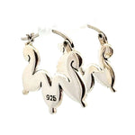 Detail of the earring backs showing the the 925 silver mark.