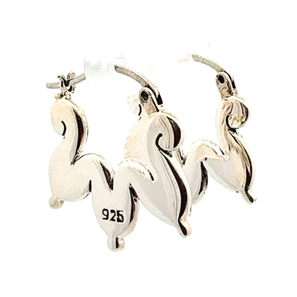 Detail of the earring backs showing the the 925 silver mark.