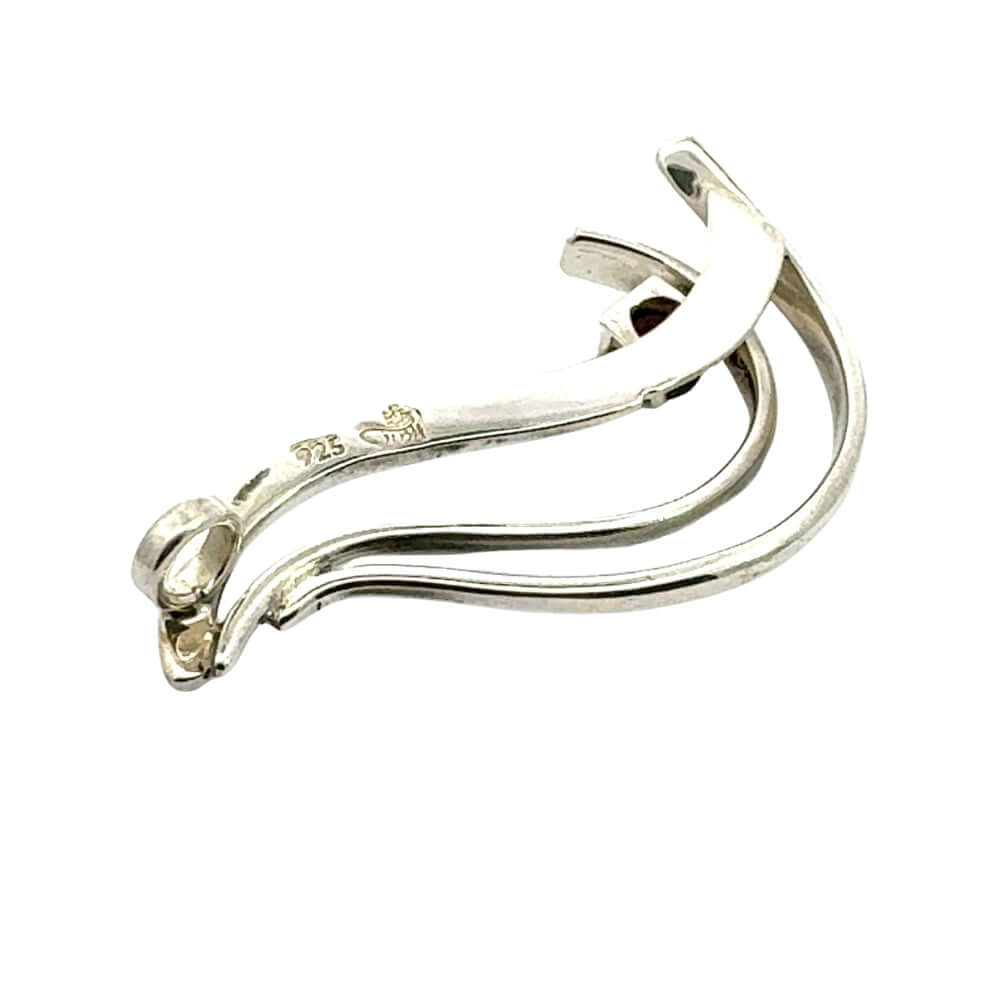 Back view of the pendant showing the authentic 925 sterling silver hallmark