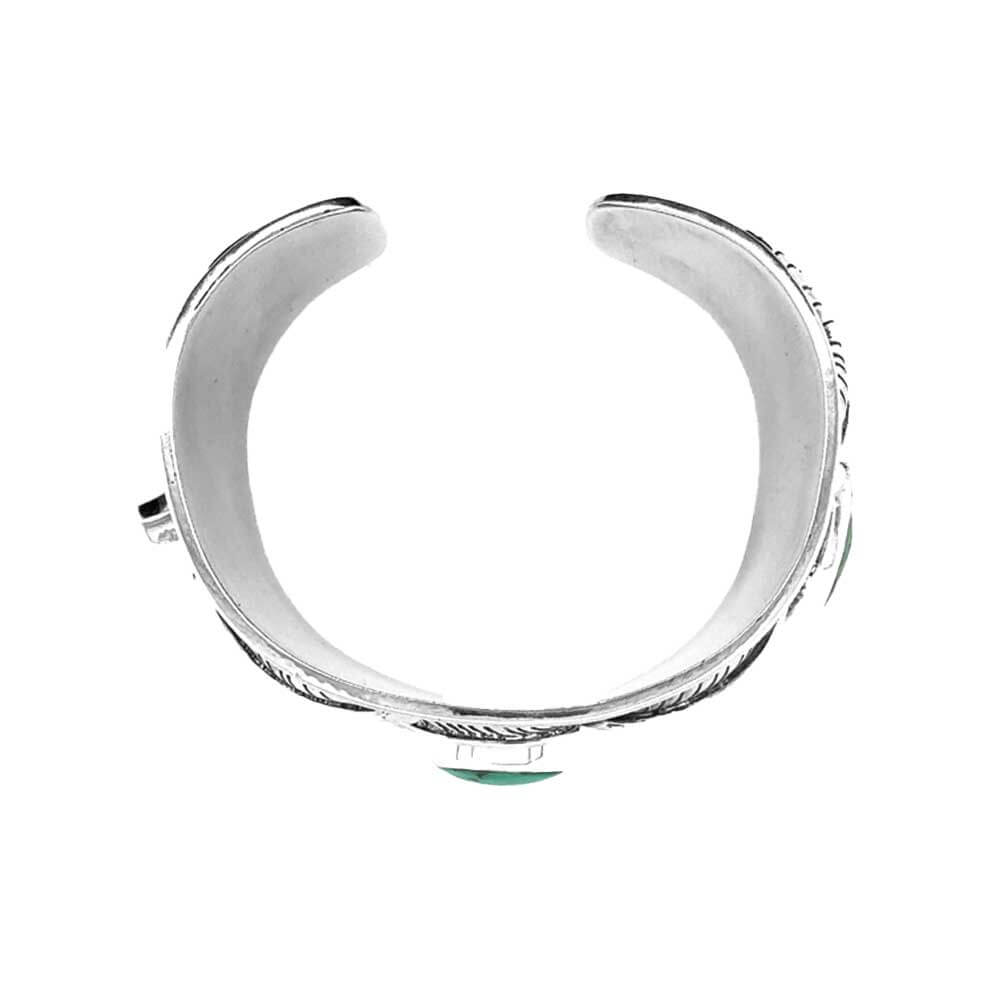 Top view of western silver cuff