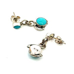 Back of the drop earrings featuring the 925 sterling silver hallmark for authenticity.