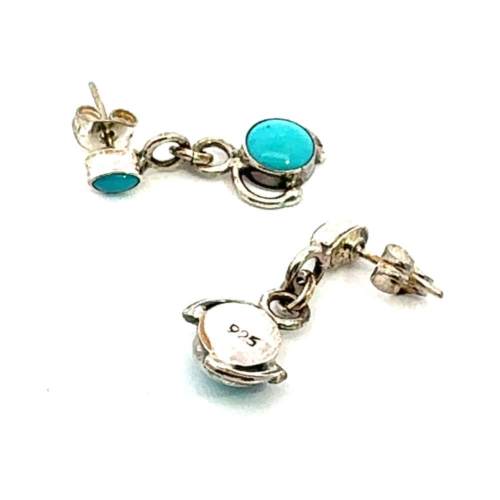 Back of the drop earrings featuring the 925 sterling silver hallmark for authenticity.