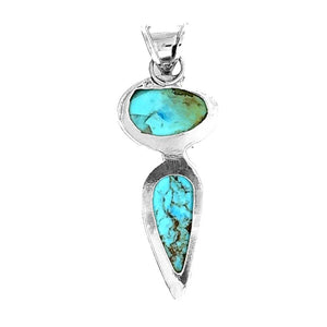 950-Silver-Double-Turquoise-Pendant-back-Nueve-Sterling