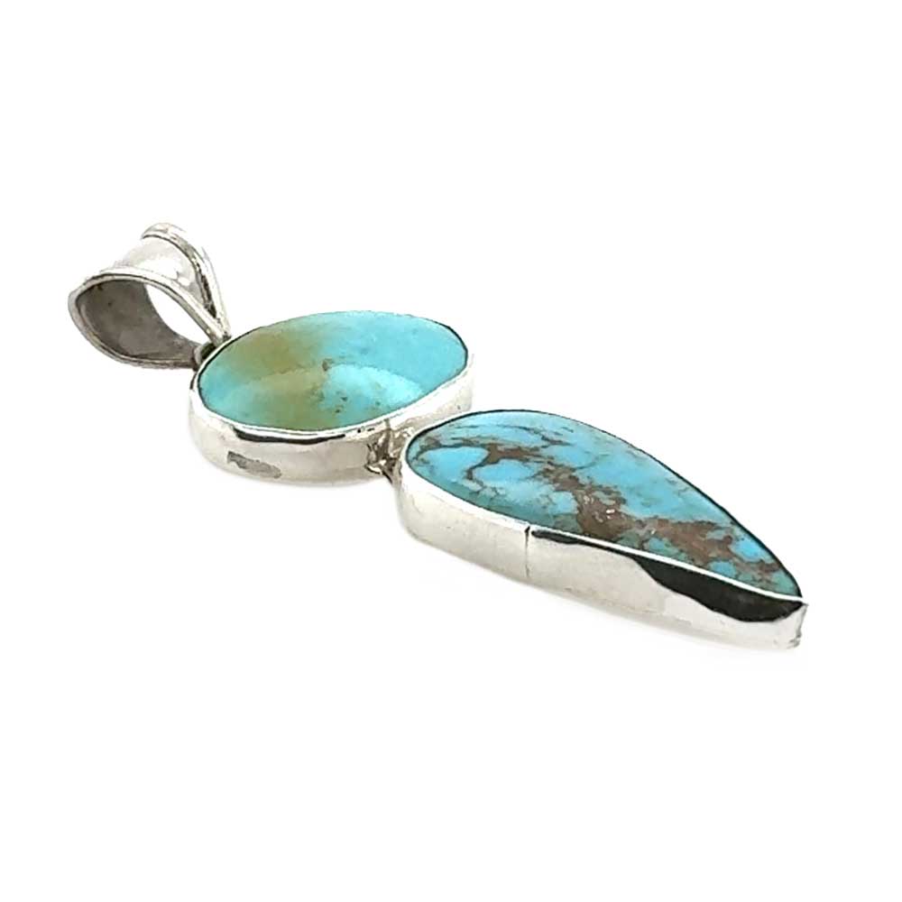 950-Silver-Double-Turquoise-Pendant-side-Nueve-Sterling