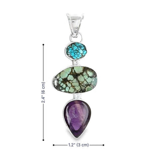 950-Silver-Statement-Turquoise-and-Amethyst-Pendant-measurements-Nueve-Sterling