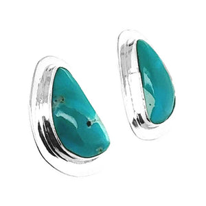 950-Silver-Turquoise-Post-Earrings-side-Nueve-Sterling