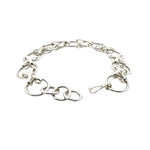 Silver chain bracelet on a white background
