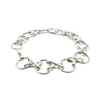 Silver chain bracelet on a white background front