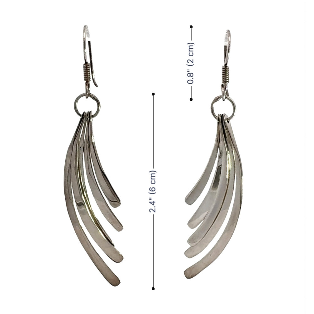 Authentic Mexican Artisan Silver Earrings: Hand-Forged in Taxco
