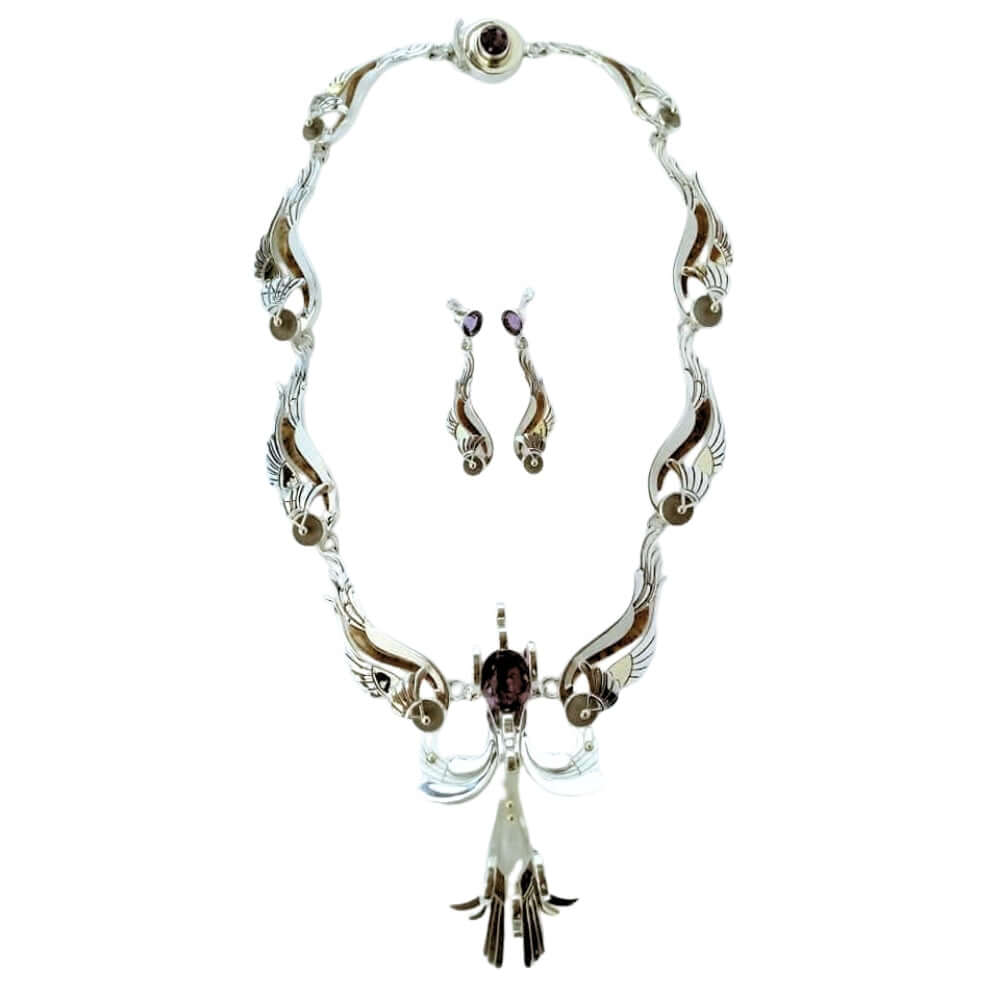 Taxco Silver & Gold Jewelry Set – Ave en Vuelo front
