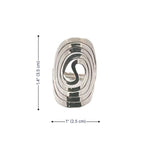 Big Spiral Oval Silver Ring measurements Nueve Sterling