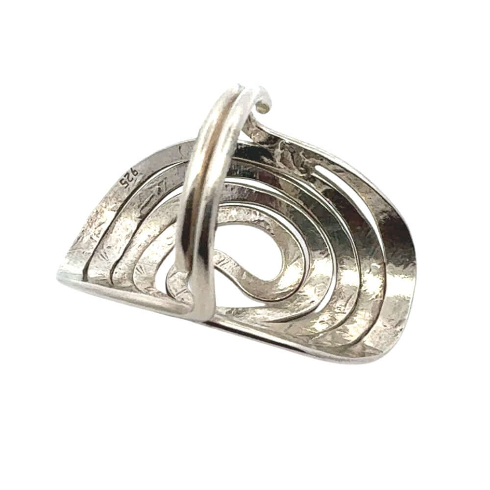 Big Spiral Oval Silver Ring stamp Nueve Sterling