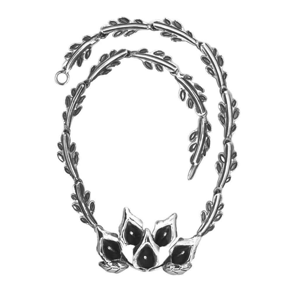 Calla-Lily-Silver-Necklace-top-Nueve-Sterling