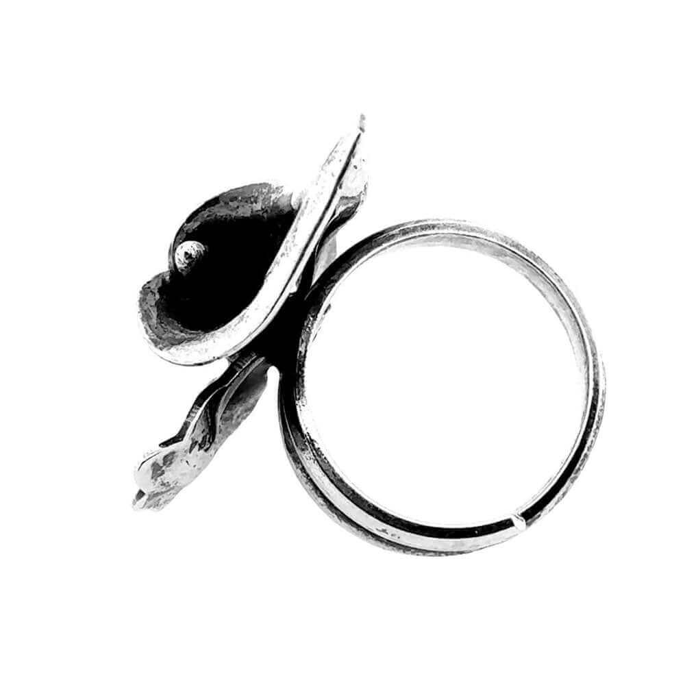 Calla-Lily-Silver-Ring-side-Nueve-Sterling