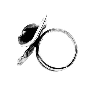 Calla-Lily-Silver-Ring-side-Nueve-Sterling