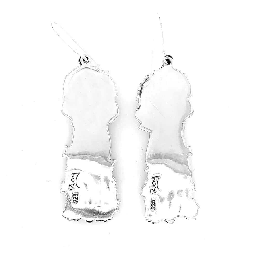 Catrina-with-Dress-Silver-Earrings-back-Nueve-Sterling