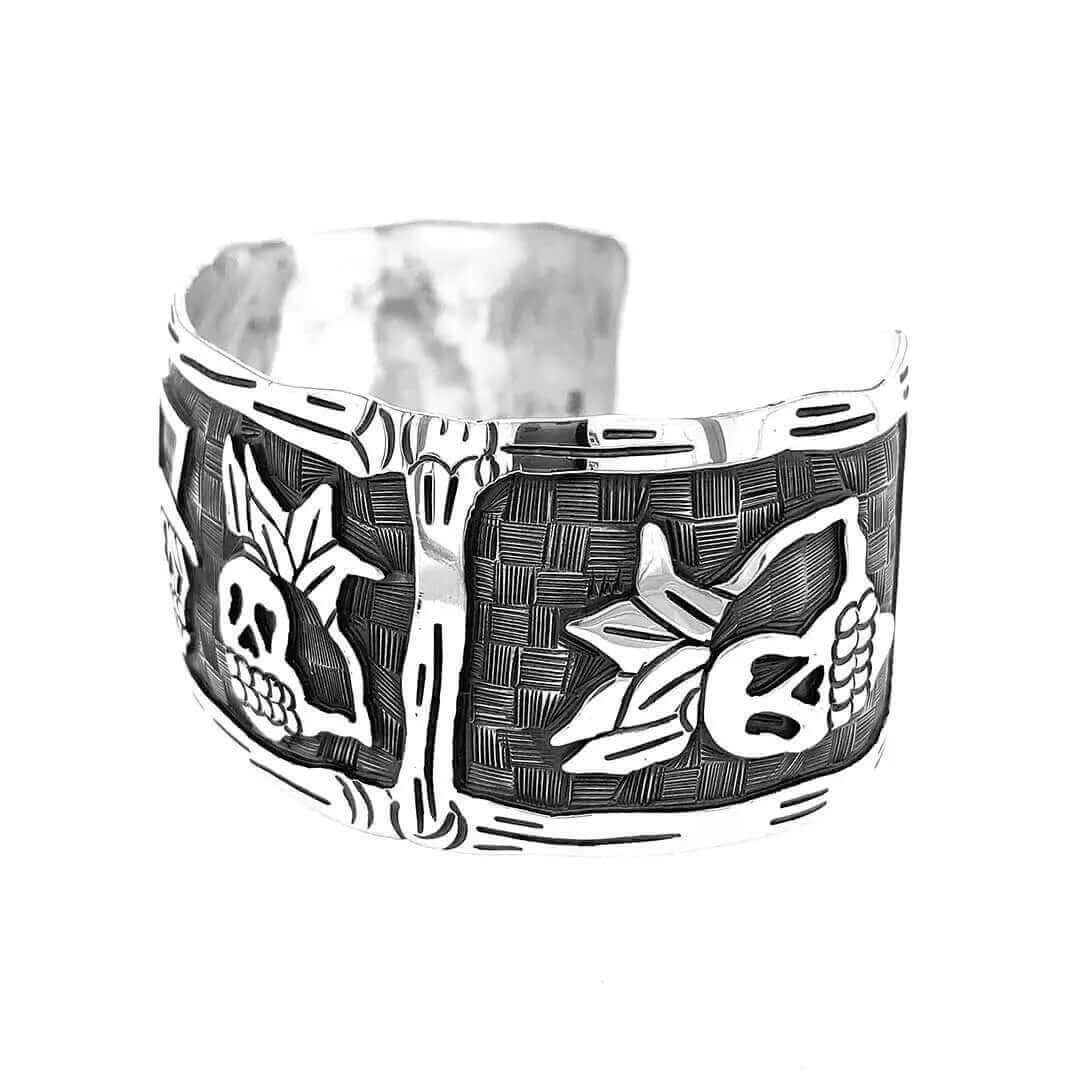 Catrines-Silver-Cuff-Bracelet-other-side-Nueve-Sterling