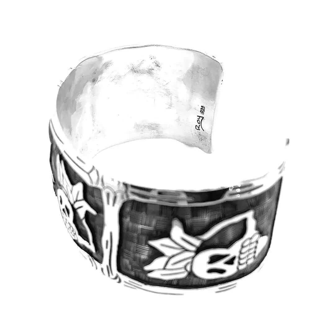 Catrines-Silver-Cuff-Bracelet-back-Nueve-Sterling