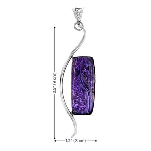 Charoite-Pendant-with-Sterling-Silver-measurements-Nueve-Sterling