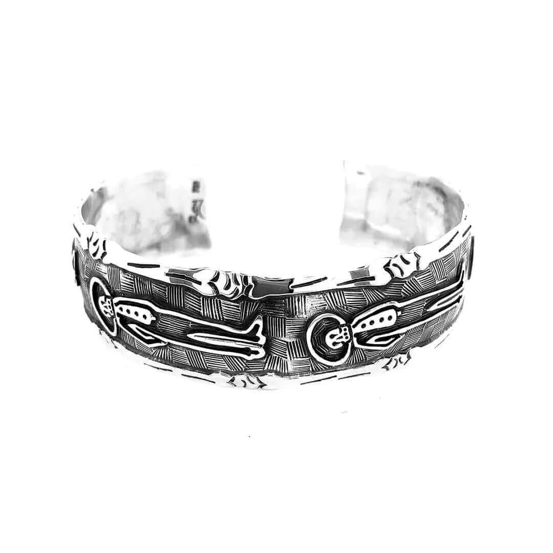 Charro-Silver-Cuff-Bracelet-front-Nueve-Sterling