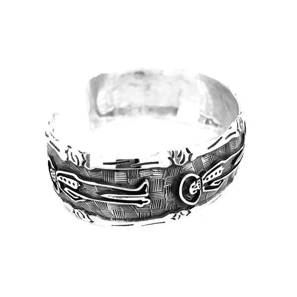 Day of the Dead Silver Cuff-Bracelet | Taxco Silver Jewelry in Canada