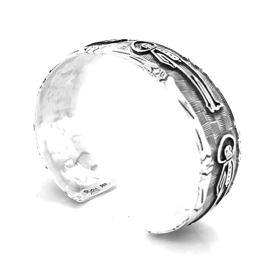 Charro-Silver-Cuff-Bracelet-back-Nueve-Sterling