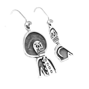 Catrines-Charros-Torso-Silver-Earrings-side-Nueve-Sterling
