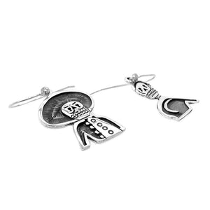 Catrines-Charros-Torso-Silver-Earrings-flat-Nueve-Sterling