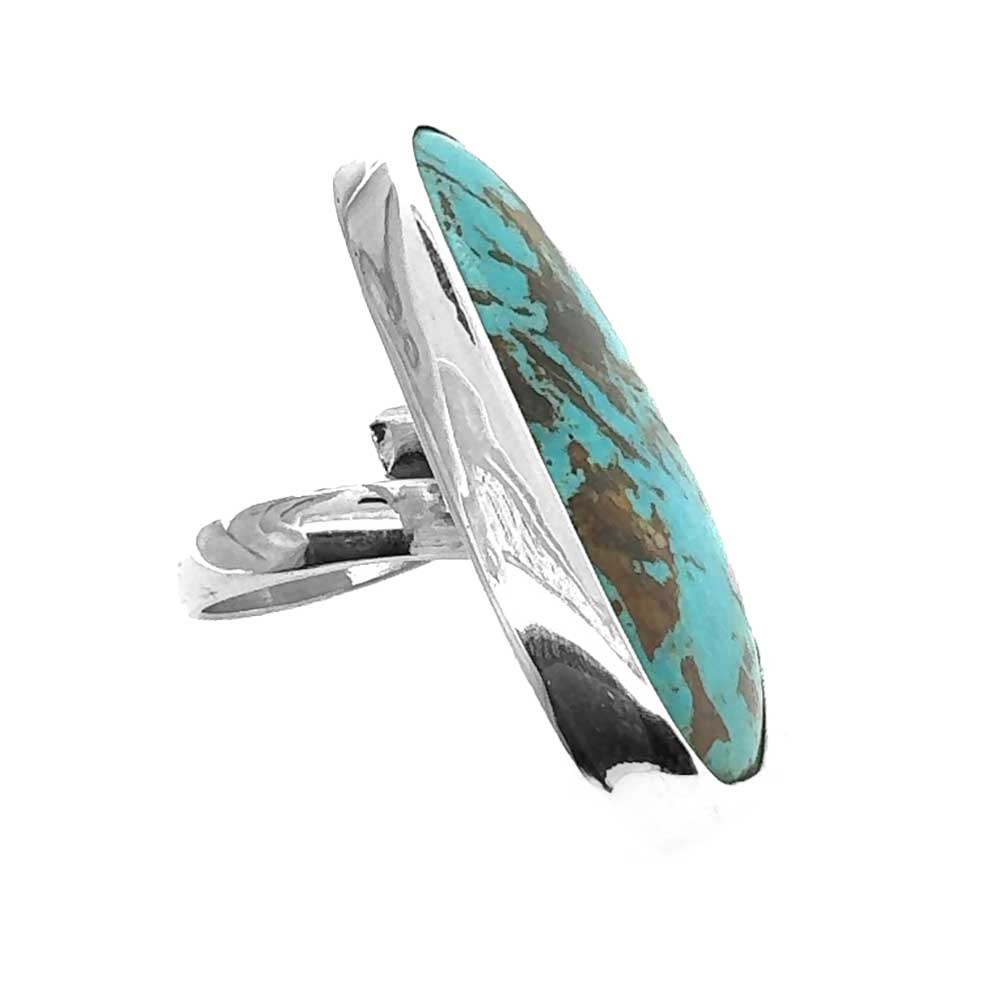 Chunky-950-Silver-Turquoise-Ring-side-Nueve-Sterling