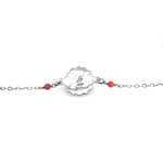 Coral Silver Flower Necklace back Nueve Sterling