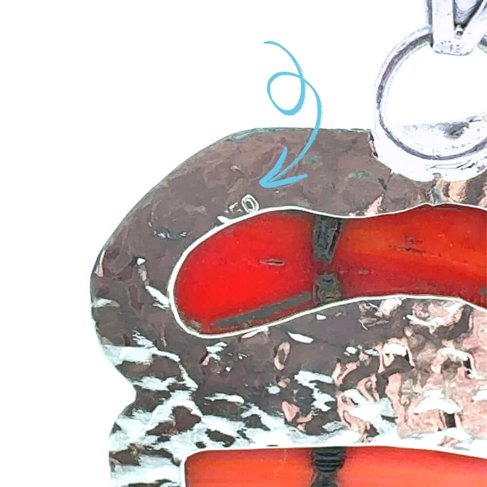 Close-up of Coral Statement Pendant from Taxco