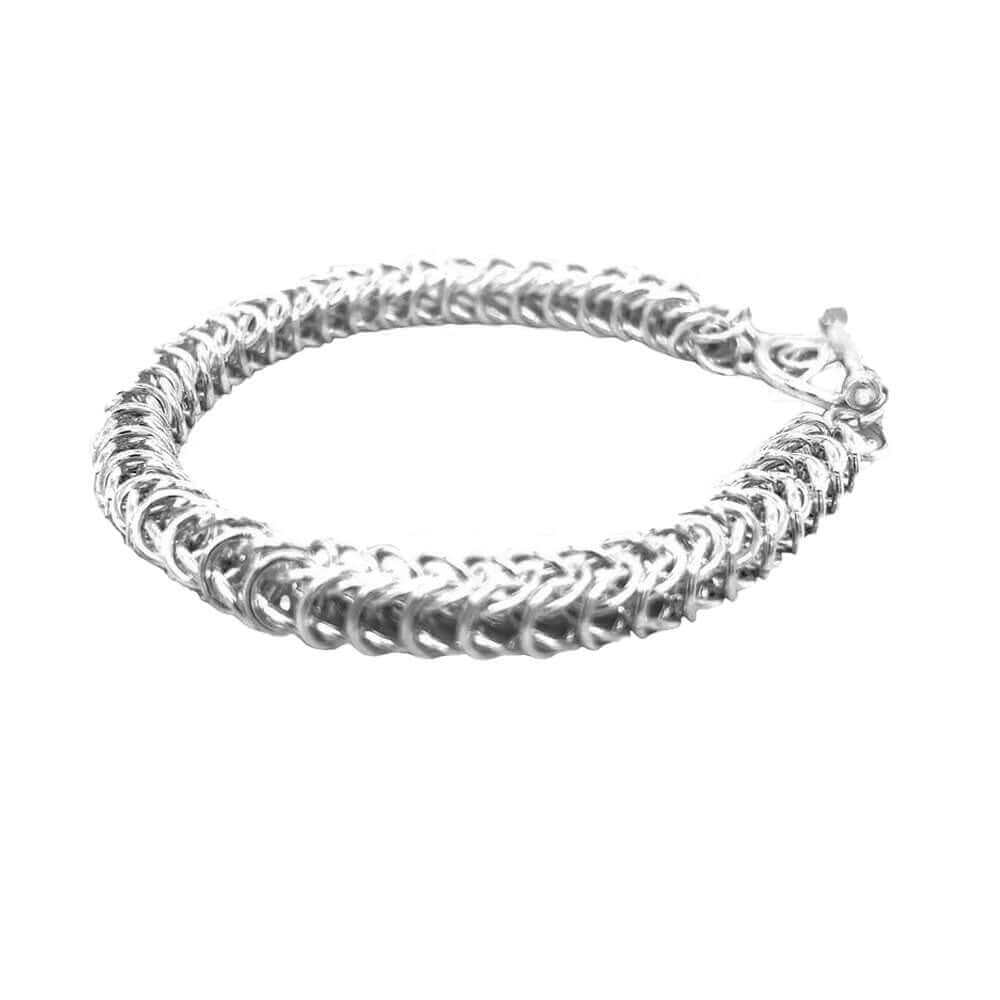 Dragonscale Chainmaille Silver Bracelet