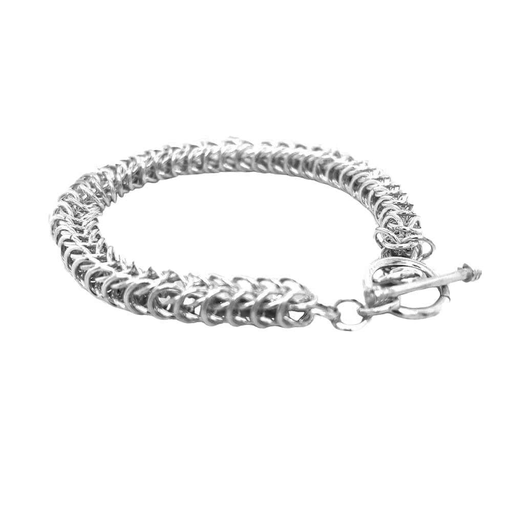 Dragonscale Chainmaille Silver Bracelet