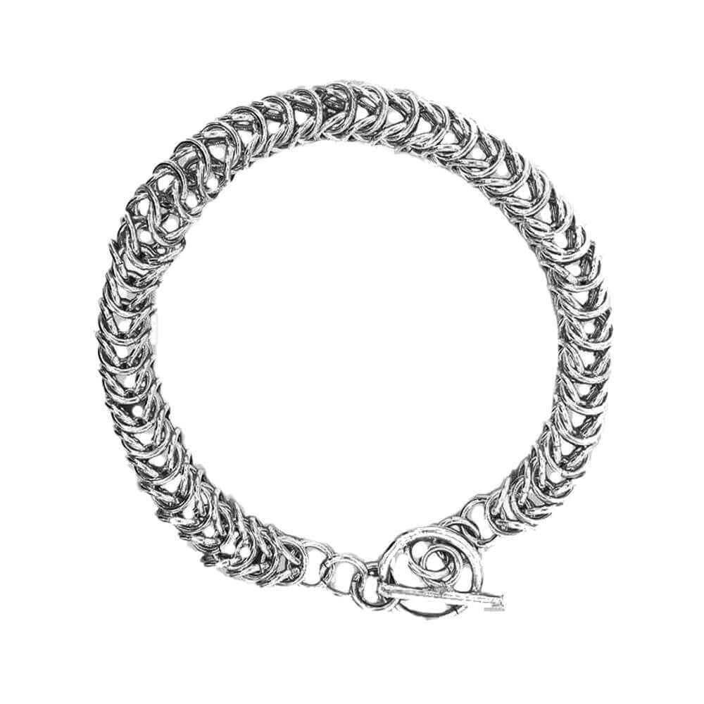 Bracelet en argent Chainmaille écailles de dragon