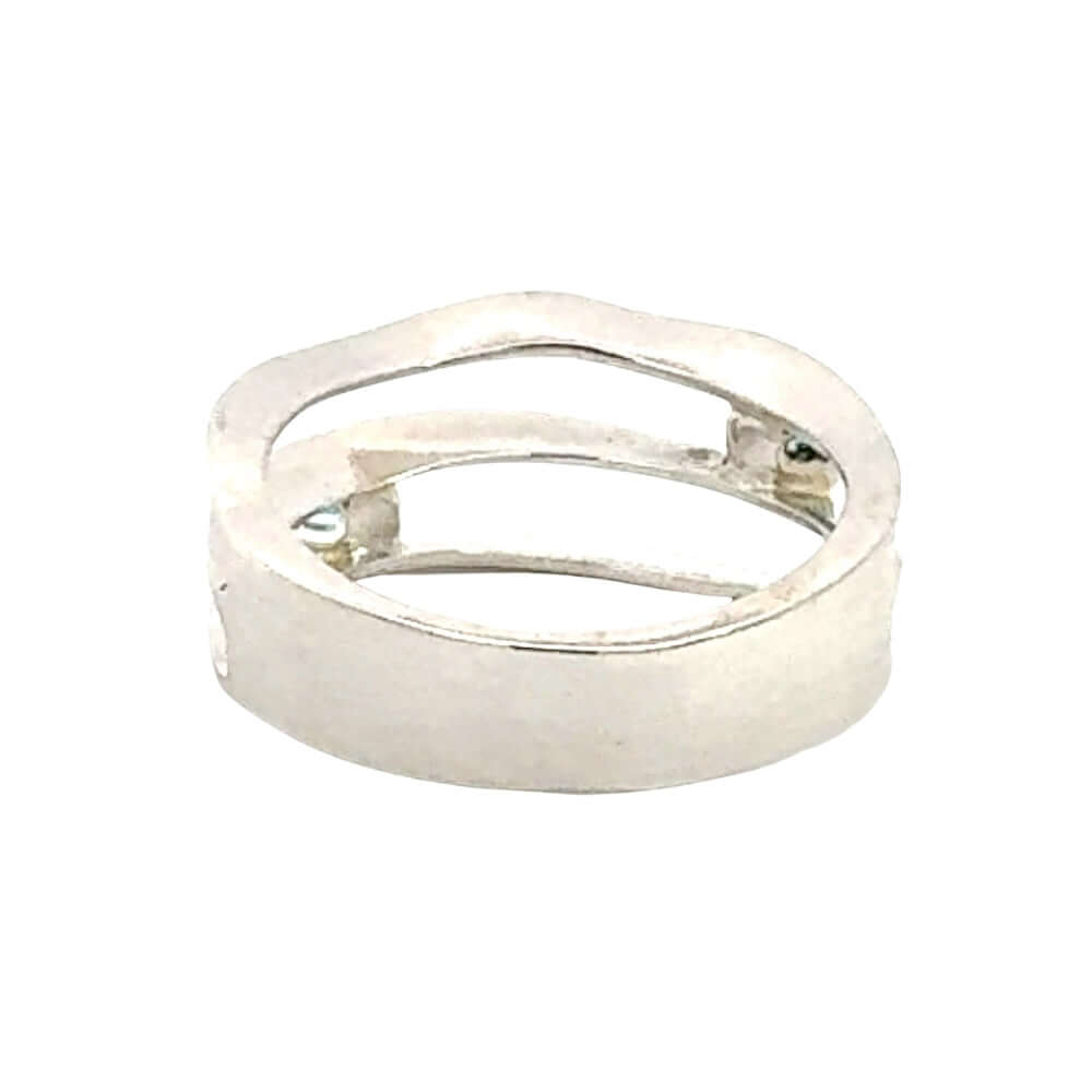 silver ring o a white background