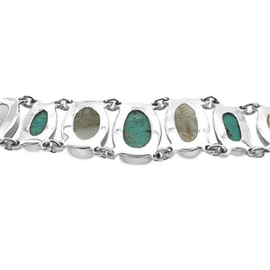 Genuine-Turquoise-and-Rutilated-Quartz-950-Silver-Bracelet-back-Nueve-Sterling