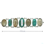 Genuine-Turquoise-and-Rutilated-Quartz-950-Silver-Bracelet-measurements-Nueve-Sterling