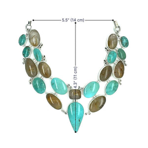 Genuine-Turquoise-and-Rutilated-Quartz-950-Silver-Necklace-measurements-Nueve-Sterling