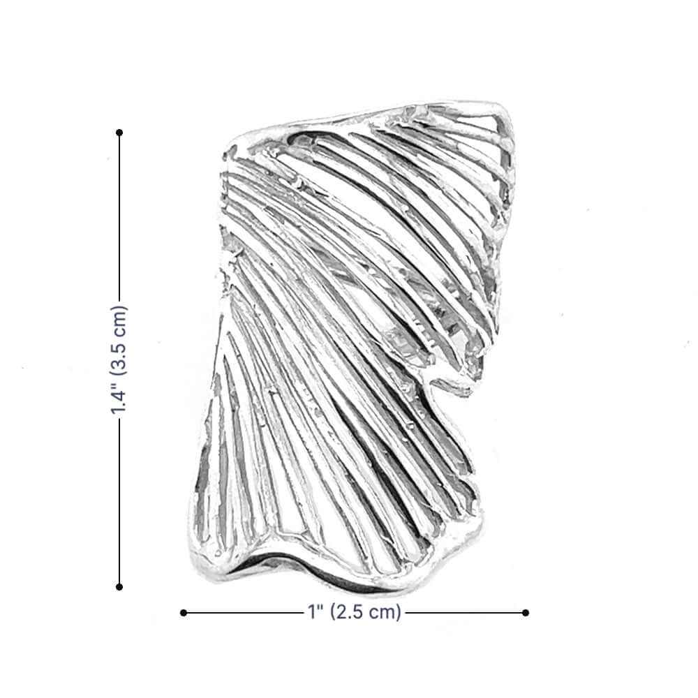 Long-Mexican-Silver-Ginkgo-Leaf-Ring-measurements-Nueve-Sterling