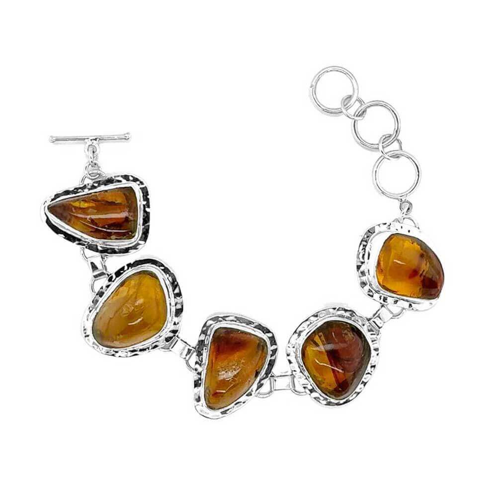 Hammered-950-Silver-Amber-Bracelet-top-Nueve-Sterling