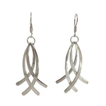 Handmade Artisan Silver Drop Earrings front