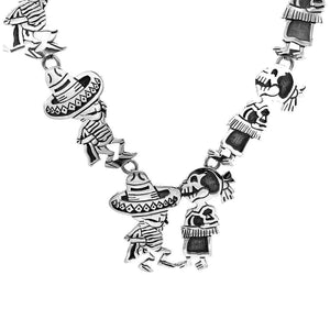 Hat-Dance-Skeleton-Silver-Necklace-front-Nueve-Sterling