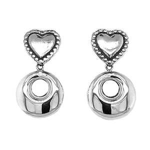 Heart-and-Donut-Silver-Earrings-front-Nueve-Sterling